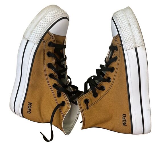 Converse by You Mofo Platform Hightop Chuck Taylor Mustard Yellow Sneakers 7W - Picture 3 of 9